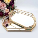 SET 2 PLATEAUX DECO METAL 39X24 CM + 36X22 CM MODELE OR