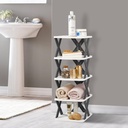 ETAGERE 4 NIVEAUX MULTI USAGE 66X25X25 CM COULEUR MIX BLANC//GRIS