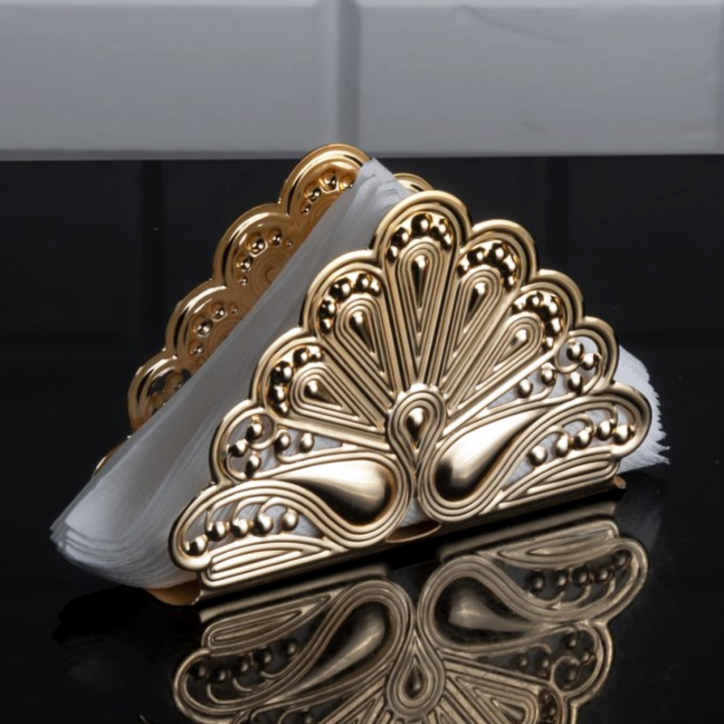PORTE PAPIER DECO METAL 15X8X4 CM MODELE OR