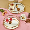SET 2 PLATEAUX DECO METAL 27X5 CM / 32X5 CM MODELE OR
