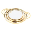 SET 3 PLATEAUX DECO METAL MODELE OR 12 / 15 / 18 CM 