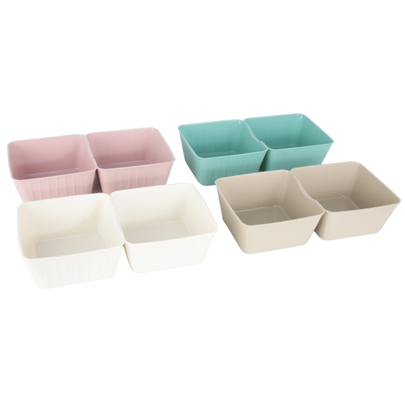 BOL APERITIF 2 COMPARTIMENTS PLASTIQUE 18X9X5 CM MIX GRIS/BLANC/BEIGE/ROSE