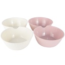 BOL APERITIF 2 COMPARTIMENTS PLASTIQUE 26X13X5 CM MIX GRIS/BLANC/BEIGE/ROSE