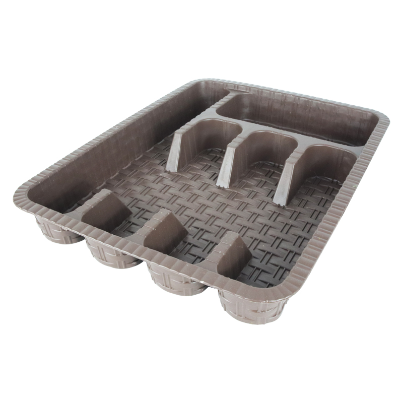 RANGE COUVERTS 37X29X5 CM COULEUR MARRON