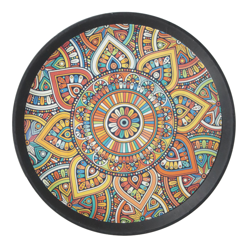 PLATEAU DECO PLASTIQUE NOIR 36 CM 