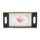 PLATEAU DECO PLASTIQUE 37X17 CM MIX NOIR / BLANC