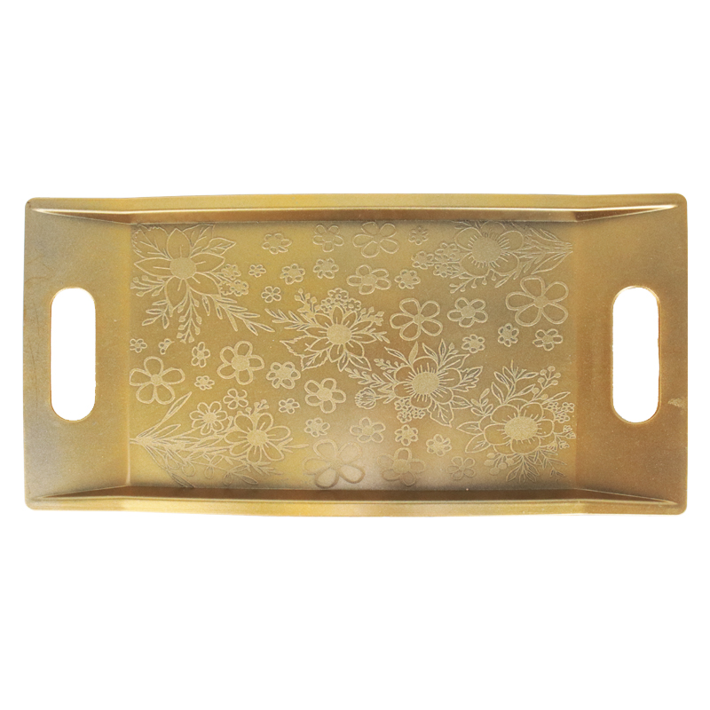 PLATEAU DECO PLASTIQUE 37X17 CM MODELE OR 