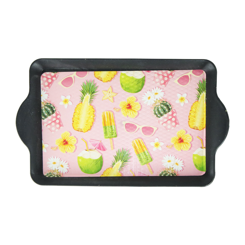MINI PLATEAU DECO PLASTIQUE 24X14 CM NOIR 