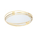 PLATEAU DECO METAL ROND 30 CM NOUVEAU DESIGN MODELE OR
