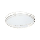 PLATEAU DECO METAL ROND 30 CM NOUVEAU DESIGN MODELE ARGENT