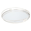PLATEAU DECO METAL ROND 35 CM NOUVEAU DESIGN MODELE ARGENT