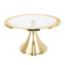 PLATEAU DE PRESENTATION DECO METAL AVEC VERRE 25X14 CM MODELE OR 
