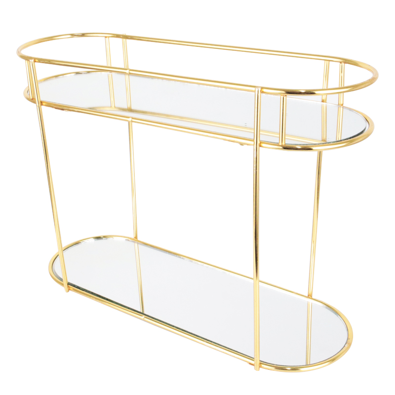 PLATEAU PRESENTATION ROND 2 NIVEAUX 37X12X26 CM MODELE OR 