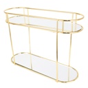 PLATEAU PRESENTATION ROND 2 NIVEAUX 37X12X26 CM MODELE OR 