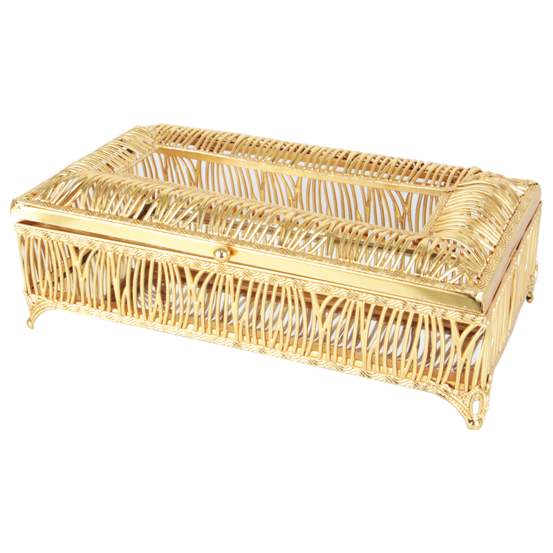 PORTE PAPIER METAL 24X12X8 CM MODELE OR 