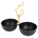 PRESENTOIR DECO METAL 2 COMPARTIMENTS 21X10X19 CM NOIR