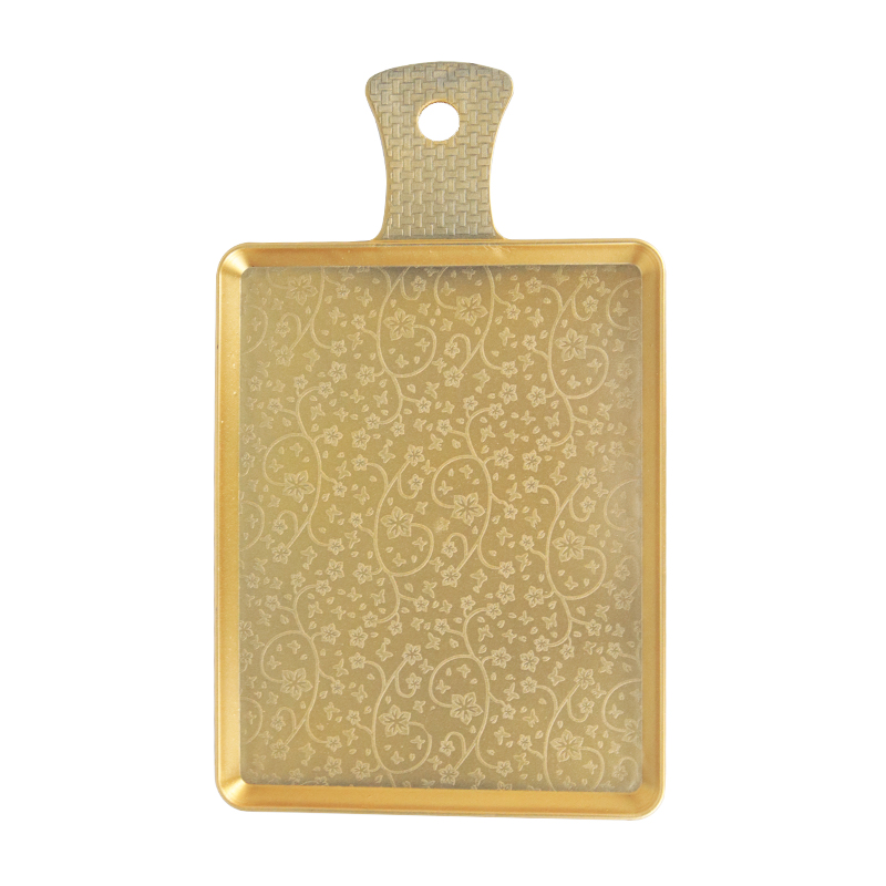 PLATEAU DECO PLASTIQUE 18X31 CM MODELE OR 