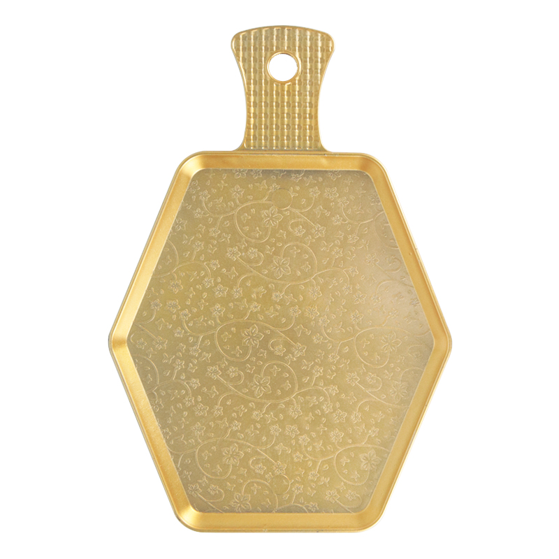 PLATEAU DECO PLASTIQUE 29X20 CM MODELE OR 