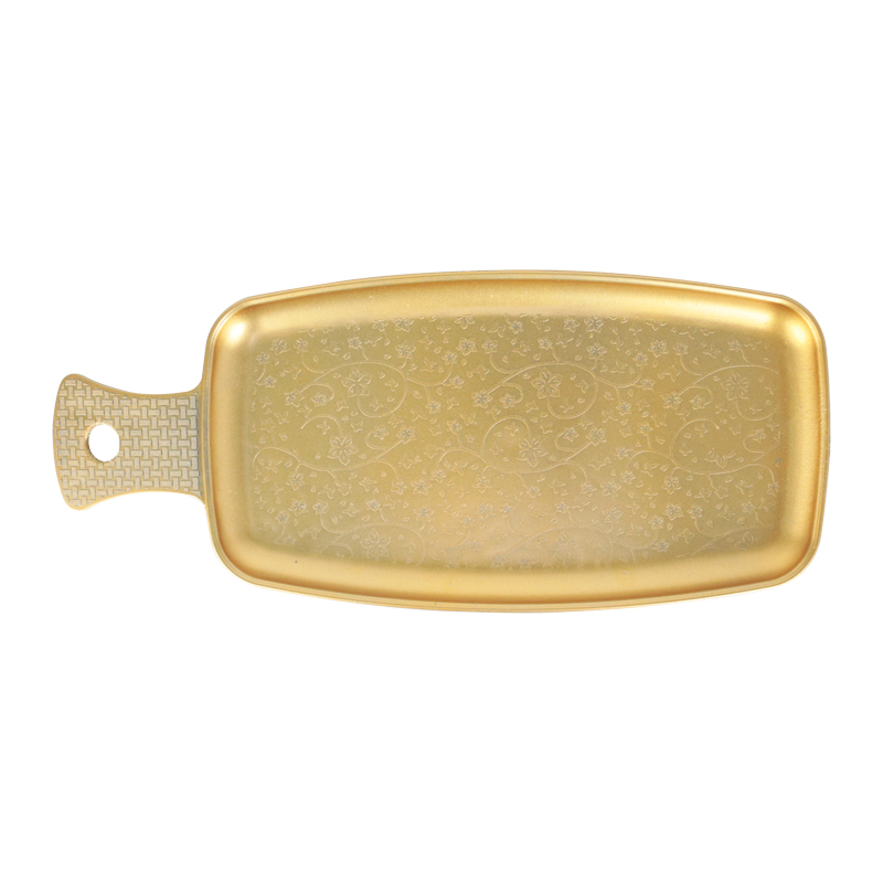 PLATEAU DECO PLASTIQUE 14X33 CM MODELE OR 