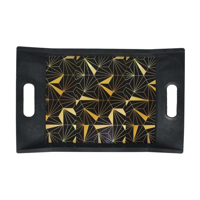 PLATEAU DECO PLASTIQUE 40X25 CM NOIR