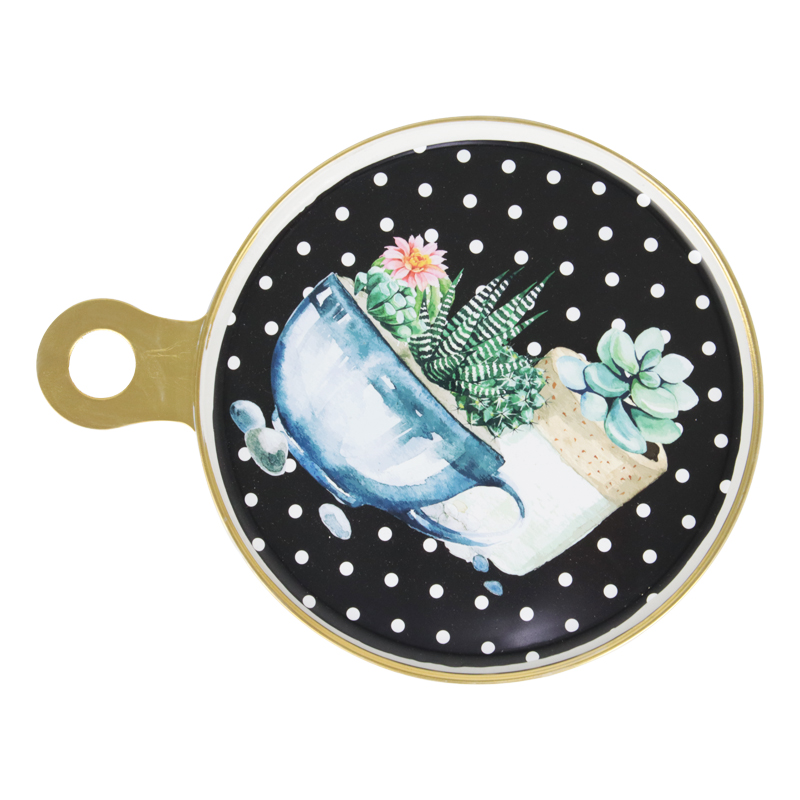PLATEAU DECO PLASTIQUE 22 CM NOIR
