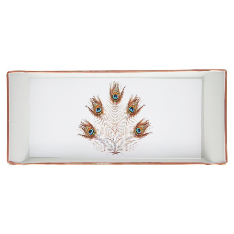 PLATEAU DECO PLASTIQUE 29X13 CM BLANC