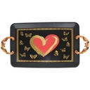PLATEAU DECO PLASTIQUE 36X23 CM MIX BLANC / NOIR