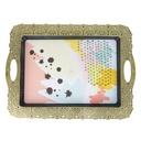 PLATEAU DECO PLASTIQUE 45X32 CM MIX NOIR / BLANC