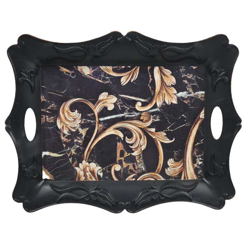 PLATEAU DECO PLASTIQUE 43X33 CM NOIR
