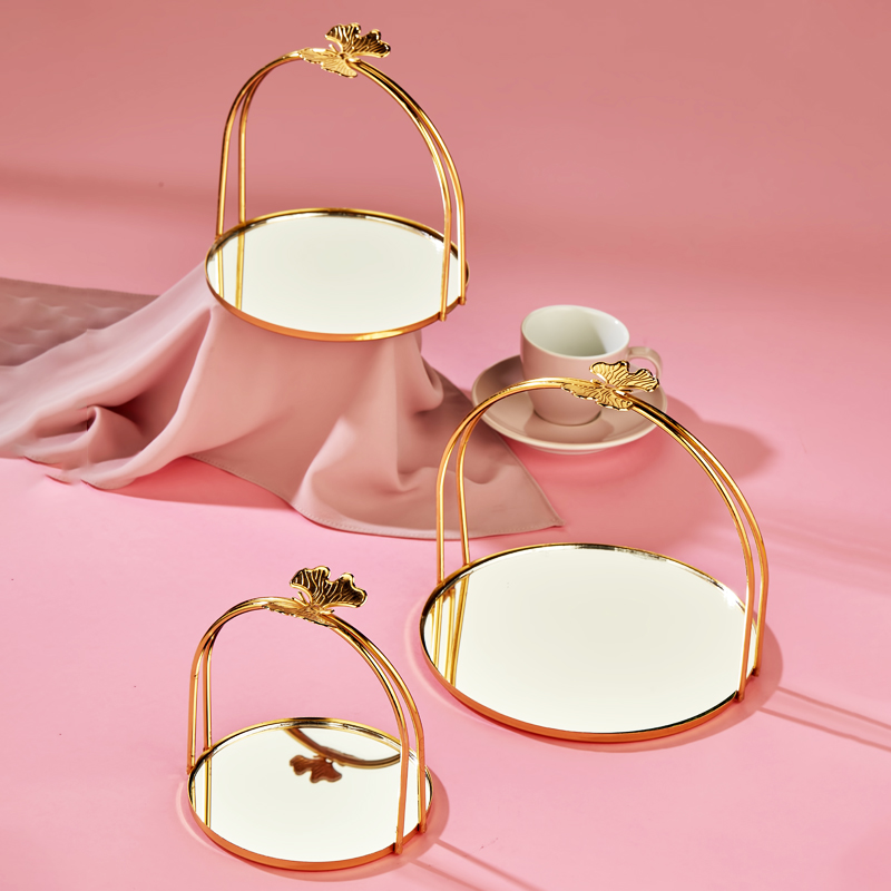 SET 3 PRESENTOIRS METAL DECO 12/15/18 CM MODELE OR 