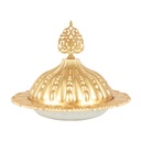 BOITE A SUCRE/BONBONS PLASTIQUE 17X10 CM MODELE OR 