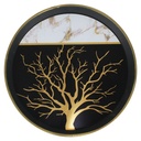 PLATEAU DECO PLASTIQUE ROND 36 CM COULEUR MIX BLANC/NOIR