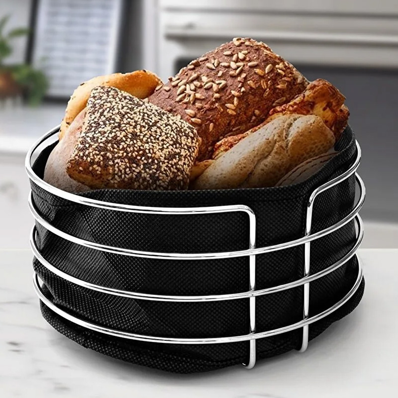 PANIER A PAIN DECO METAL 20X12 CM MODELE ARGENT