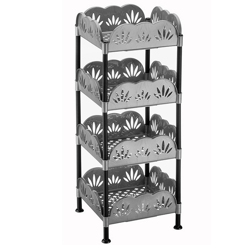 ETAGERE 4 NIVEAUX 34X34X84 CM PLASTIQUE COULEUR GRIS