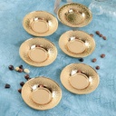SET 6 DESSOUS DE VERRE EN PLASTIQUE 11 CM MODELE OR