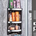 ETAGERE DE SALLE DE BAIN PLASTIQUE 31X56X20 CM NOIR / GRIS