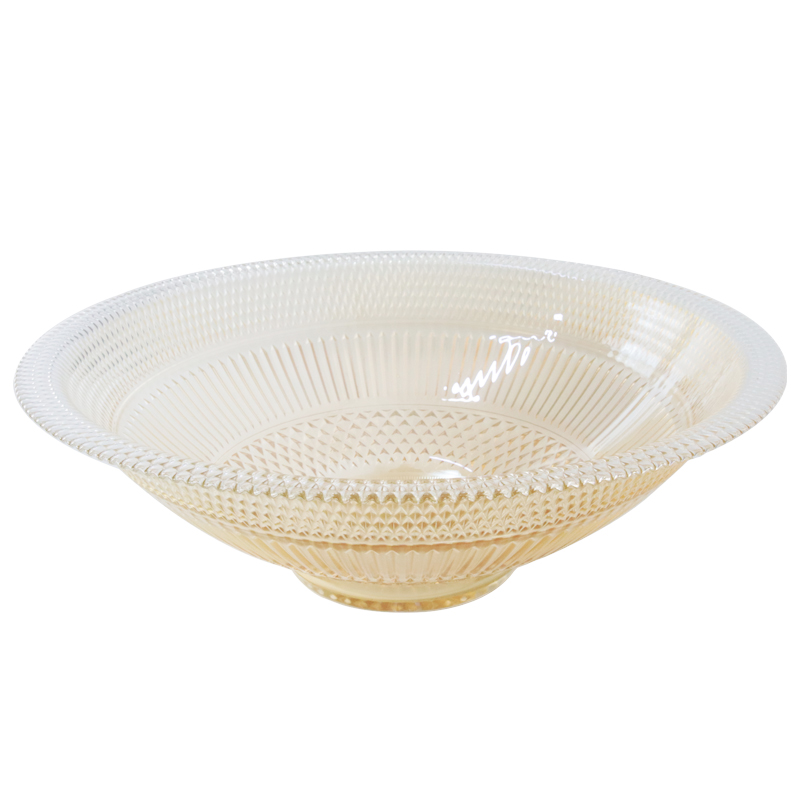 BOL FRUIT DECO EN VERRE 34 CM  TRANSPARENT AMBRE