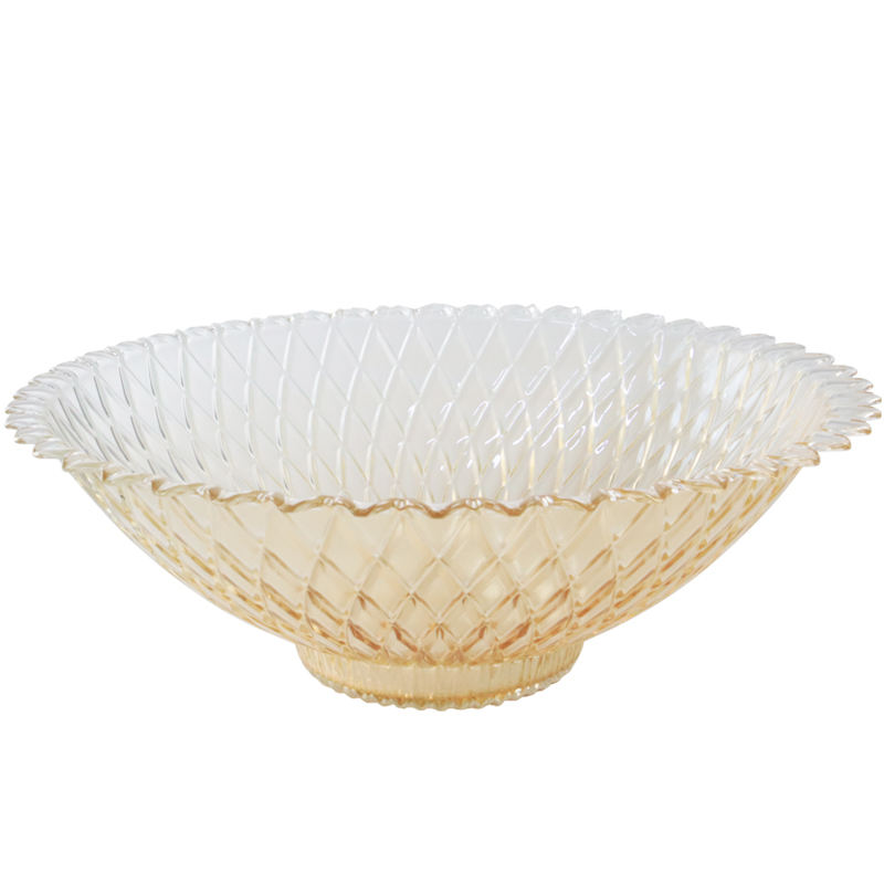 BOL FRUIT DECO EN VERRE 34 CM  TRANSPARENT AMBRE