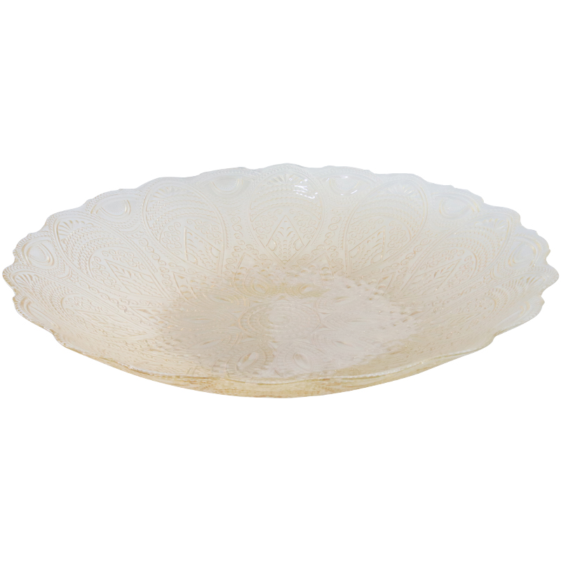 BOL FRUIT DECO EN VERRE 40 CM  TRANSPARENT AMBRE