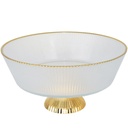 BOL DECO EN VERRE AVEC PIED 22X11 CM TRANSPARENT AVEC BORDS DORES