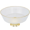 BOL DECO EN VERRE AVEC PIED 22X11 CM TRANSPARENT AVEC BORDS DORES