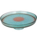 PLATEAU DE PRESENTATION DECO AVEC PIED EN VERRE 33X11 CM