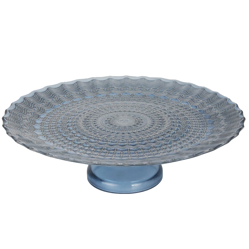 PLATEAU DE PRESENTATION DECO AVEC PIED EN VERRE 33X10 CM