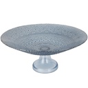 PLATEAU DE PRESENTATION DECO AVEC PIED EN VERRE 32X12 CM