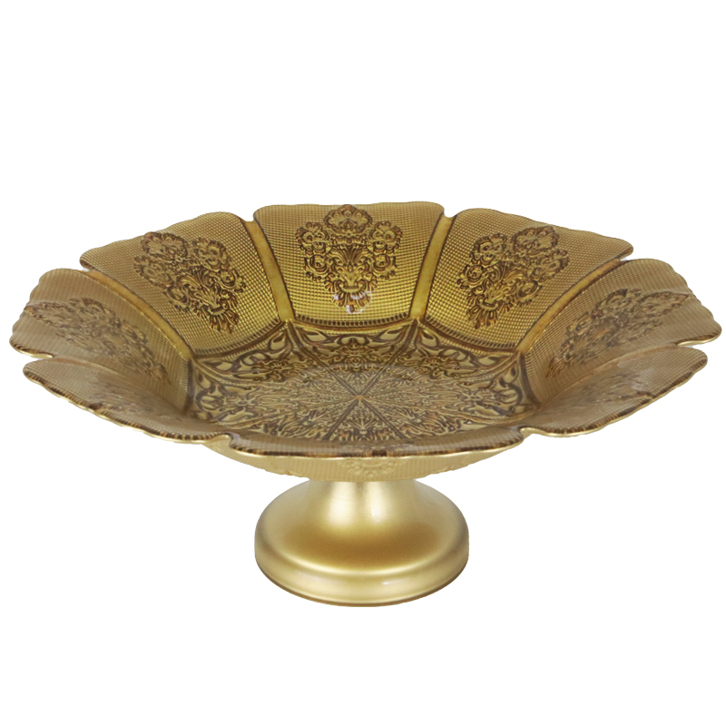 PLATEAU DE PRESENTATION DECO AVEC PIED EN VERRE 32X12 CM