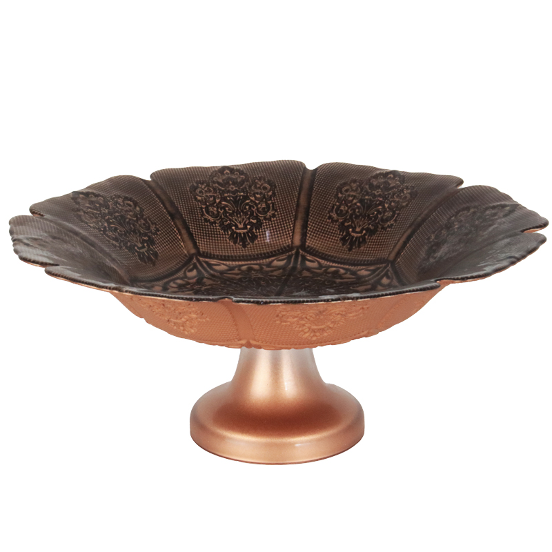 PLATEAU DE PRESENTATION DECO AVEC PIED EN VERRE 32X12 CM