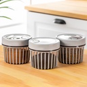SET 3 BOITES CONSERVATION ALIMENT SEC DECO 550ML MIX BEIGE/VERT/GRIS