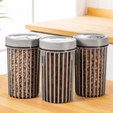 SET 3 BOITES CONSERVATION ALIMENT SEC DECO 1100 ML MIX BEIGE/VERT/GRIS