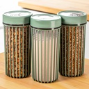 SET 3 BOITES CONSERVATION ALIMENT SEC DECO 1700 ML MIX BEIGE/VERT/GRIS