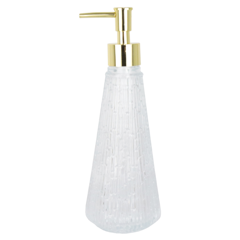 DISPENSEUR SAVON DECO EN VERRE 22X7 CM TRANSPARENT